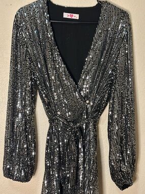 Buddy Love Sequin Black Cocktail Dress